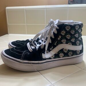 Vans Size 7.5 Women or 6 Men Comfycush Era Scribble Flower Daisy Black Sk8 Hi